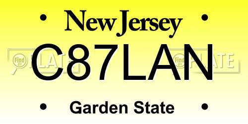 C87LAN New Jersey License Plate