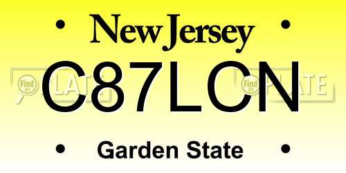 C87LCN New Jersey License Plate