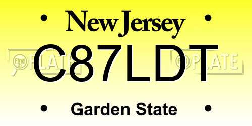 C87LDT New Jersey License Plate