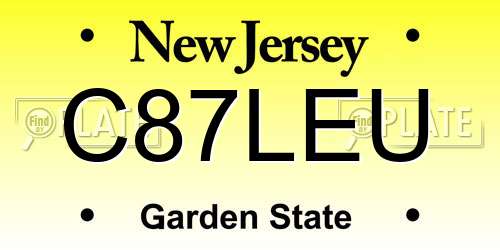 C87LEU New Jersey License Plate