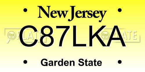 C87LKA New Jersey License Plate