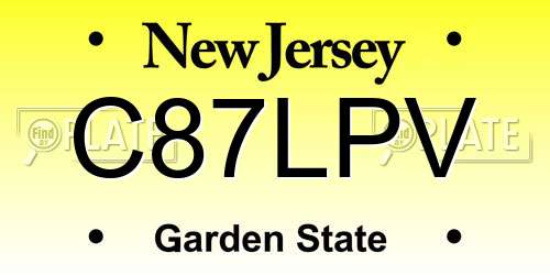 C87LPV New Jersey License Plate