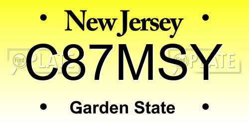 C87MSY New Jersey License Plate
