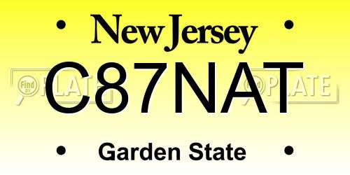 C87NAT New Jersey License Plate