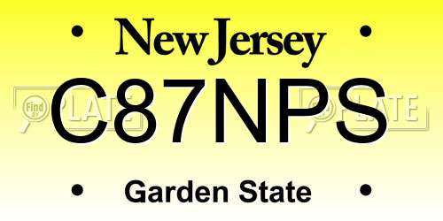 C87NPS New Jersey License Plate