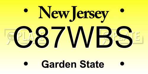 C87WBS New Jersey License Plate