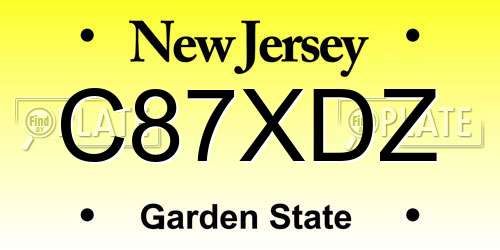 C87XDZ New Jersey License Plate