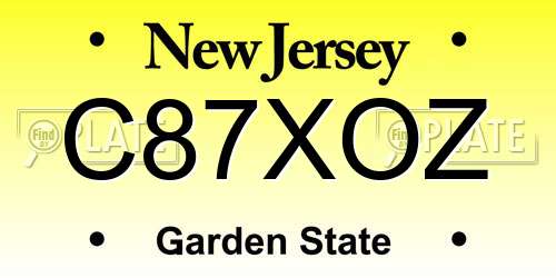 C87XOZ New Jersey License Plate