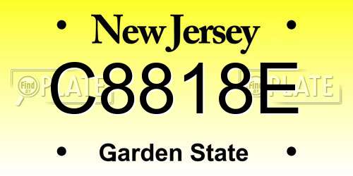 C8818E New Jersey License Plate