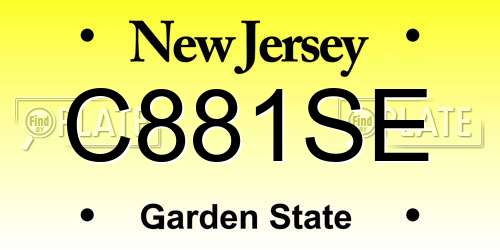 C881SE New Jersey License Plate