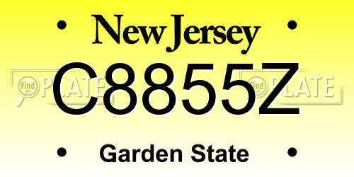 C8855Z New Jersey License Plate