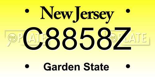 C8858Z New Jersey License Plate