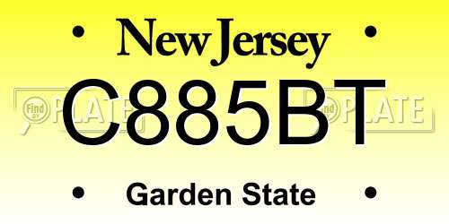 C885BT New Jersey License Plate