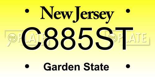 C885ST New Jersey License Plate
