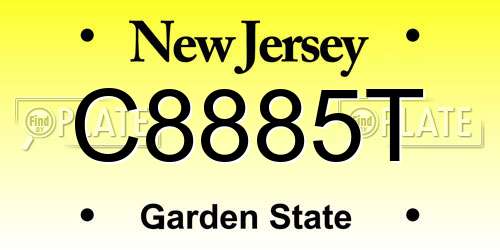C8885T New Jersey License Plate