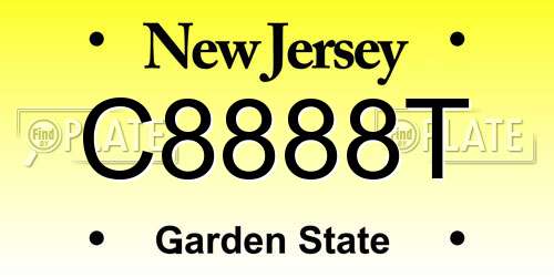 C8888T New Jersey License Plate