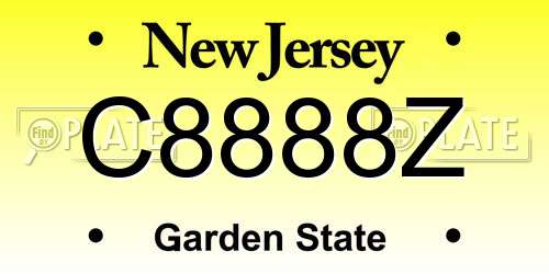 C8888Z New Jersey License Plate
