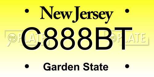C888BT New Jersey License Plate