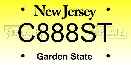 C888ST New Jersey License Plate