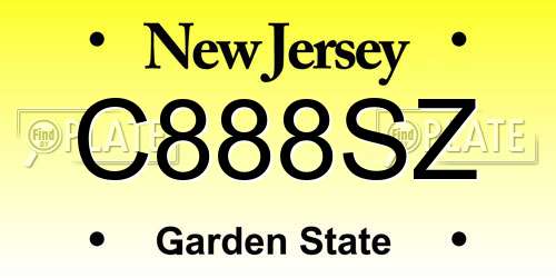 C888SZ New Jersey License Plate