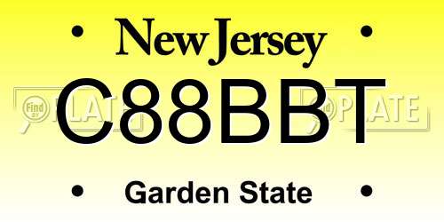 C88BBT New Jersey License Plate