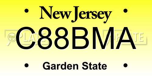 C88BMA New Jersey License Plate