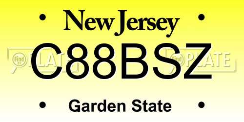 C88BSZ New Jersey License Plate
