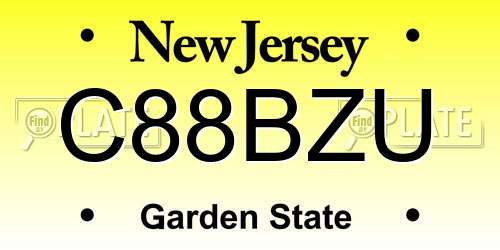 C88BZU New Jersey License Plate