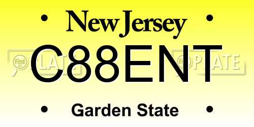 C88ENT New Jersey License Plate