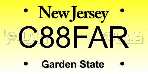 C88FAR New Jersey License Plate