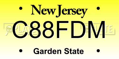 C88FDM New Jersey License Plate