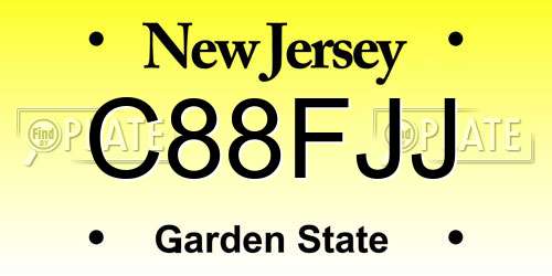 C88FJJ New Jersey License Plate