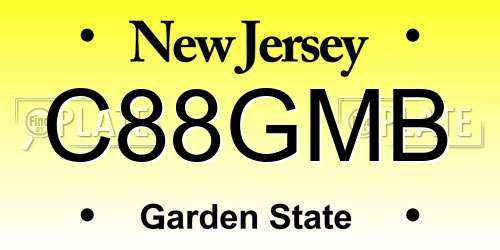C88GMB New Jersey License Plate