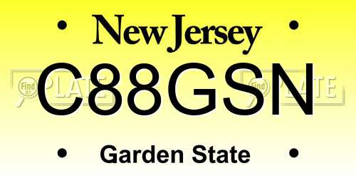 C88GSN New Jersey License Plate