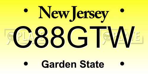 C88GTW New Jersey License Plate