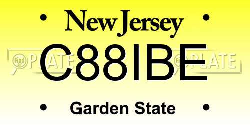 C88IBE New Jersey License Plate