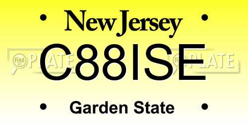 C88ISE New Jersey License Plate