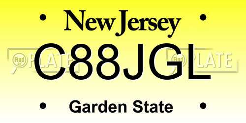 C88JGL New Jersey License Plate