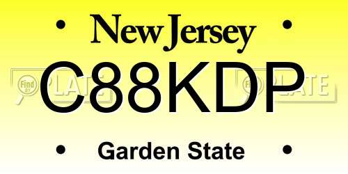 C88KDP New Jersey License Plate