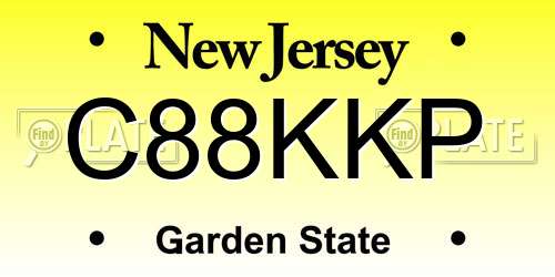 C88KKP New Jersey License Plate