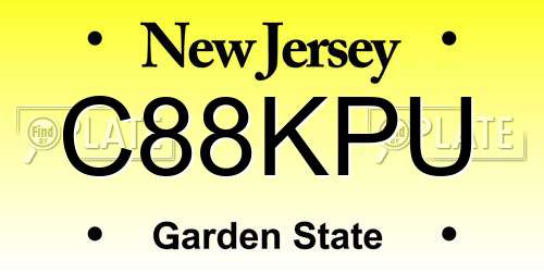 C88KPU New Jersey License Plate