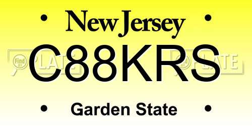 C88KRS New Jersey License Plate