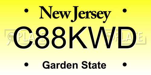 C88KWD New Jersey License Plate