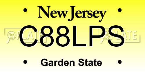 C88LPS New Jersey License Plate