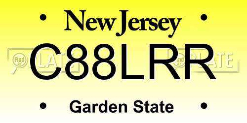 C88LRR New Jersey License Plate