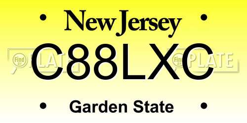 C88LXC New Jersey License Plate
