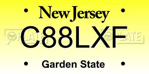 C88LXF New Jersey License Plate