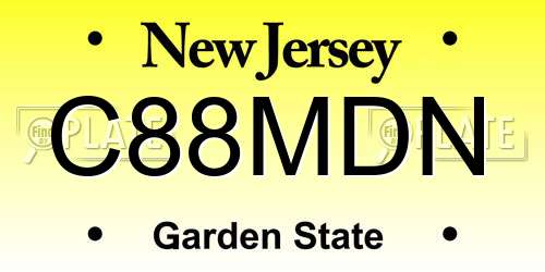C88MDN New Jersey License Plate