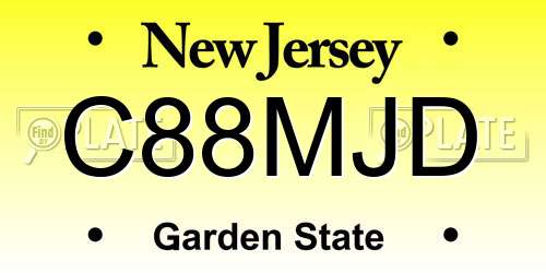 C88MJD New Jersey License Plate