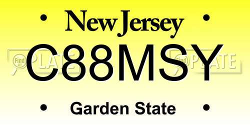 C88MSY New Jersey License Plate